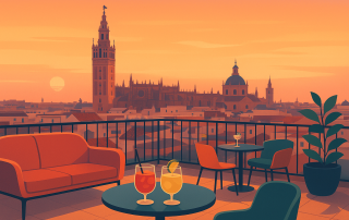 Dakterrassen in Sevilla