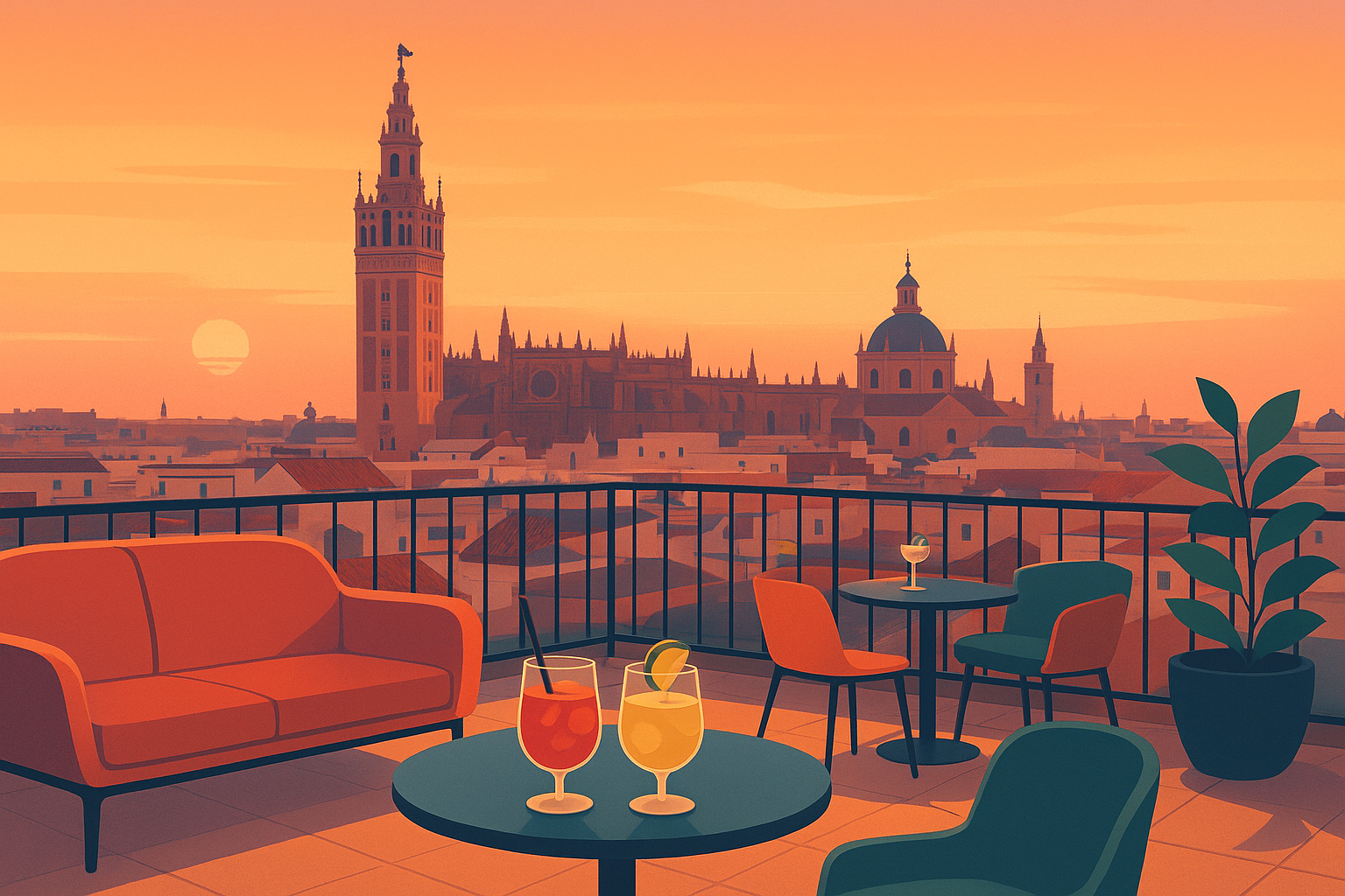 Dakterrassen in Sevilla