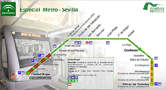 Metro haltes Sevilla